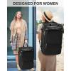 imageMATEIN Carry on Backpack for Women 52L TSA Travel Laptop Backpack with USB Charging Port ampamp Shoes Compartment 17 Inch Extra Large Expandable Flight Approved Computer Bag with 2 Packing Cubes BeigeBlack