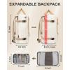imageMATEIN Carry on Backpack for Women 52L TSA Travel Laptop Backpack with USB Charging Port ampamp Shoes Compartment 17 Inch Extra Large Expandable Flight Approved Computer Bag with 2 Packing Cubes BeigeBeige