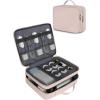 imageMATEIN Electronics Organizer Travel Case Water Resistant Cable Organizer Bag for Travel Essentials Tech Gifts for Men Storage Bag as Accessories for Phone Cord Tablet BlackPink