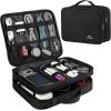 imageMATEIN Electronics Organizer Travel Case Water Resistant Cable Organizer Bag for Travel Essentials Tech Gifts for Men Storage Bag as Accessories for Phone Cord Tablet BlackAntique Black