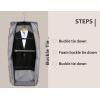 imageMATEIN Garment Bag for Travel Large Carry on Garment Bags with Strap for Business Waterproof Hanging Suit Luggage Bag for Men Women Wrinkle Free Suitcase Cover for Shirts Dresses Coats BlackBlack Stripe