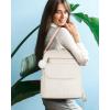 imageMATEIN Quilted Laptop Backpack for Women 156 Inch Convertible Soft Leather Backpack Purses Fashion Water Resistant Shoulder Bag Antitheft Travel Daypack Cute Handbag for Work College Beige