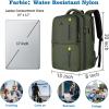 imageMATEIN Travel Laptop Backpack 17 Inch Flight Approved Carry on Backpack for Men ampamp Women 40L Water Resistant AntiTheft Luggage Daypack Business College Weekender Overnight Travel Bag GrayGreen