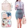 imageMATEIN Travel Toiletry Bag for Women 9L Faux Leather Hanging Makeup Bag with Metal Snap Handle Large Waterproof Cosmetic Bags Multiple Traveling Organizer Container for Toiletries Accessories PinkAustere Pink