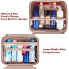 imageMATEIN Travel Toiletry Bag for Women 9L Faux Leather Hanging Makeup Bag with Metal Snap Handle Large Waterproof Cosmetic Bags Multiple Traveling Organizer Container for Toiletries Accessories PinkAustere Pink
