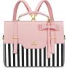 imageMATEIN Briefcase for Women 156 Inch Convertible Laptop Briefcase Backpack with Bow Cute Kawaii Computer Messenger Crossbody Laptop Tote Bag Carrying Case Gift for College Work Travel 3 in 1 Pink
