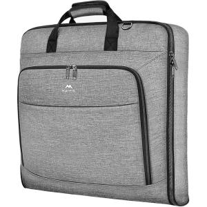 imageMATEIN Garment Bag for Travel Large Carry on Garment Bags with Strap for Business Waterproof Hanging Suit Luggage Bag for Men Women Wrinkle Free Suitcase Cover for Shirts Dresses Coats BlackGrey
