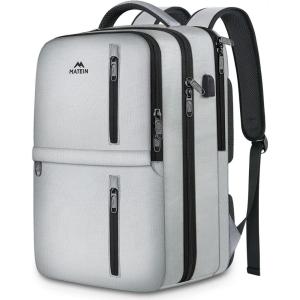 imageMATEIN Travel Laptop Backpack 17 Inch Flight Approved Carry on Backpack for Men ampamp Women 40L Water Resistant AntiTheft Luggage Daypack Business College Weekender Overnight Travel Bag GrayGray