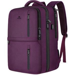 imageMATEIN Travel Laptop Backpack 17 Inch Flight Approved Carry on Backpack for Men ampamp Women 40L Water Resistant AntiTheft Luggage Daypack Business College Weekender Overnight Travel Bag GrayPurple