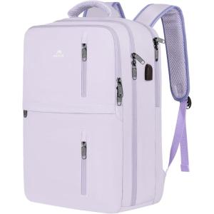 imageMATEIN Travel Laptop Backpack 17 Inch Flight Approved Carry on Backpack for Men ampamp Women 40L Water Resistant AntiTheft Luggage Daypack Business College Weekender Overnight Travel Bag GrayLight Purple