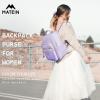 imageMATEIN Mini Backpack for Women Waterproof Stylish Daypack Purse Shoulder Bag with USB Charging Port Lightweight Small Casual Daily Travel Backpack Lady Girls Gifts for Work School 2pcs Sets BlackPurple
