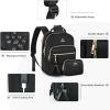 imageMATEIN Mini Backpack for Women Waterproof Stylish Daypack Purse Shoulder Bag with USB Charging Port Lightweight Small Casual Daily Travel Backpack Lady Girls Gifts for Work School 2pcs Sets BlackBlack