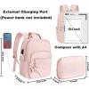 imageMATEIN Mini Backpack for Women Waterproof Stylish Daypack Purse Shoulder Bag with USB Charging Port Lightweight Small Casual Daily Travel Backpack Lady Girls Gifts for Work School 2pcs Sets BlackPink