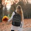 imageMATEIN Mini Backpack for Women Waterproof Stylish Daypack Purse Shoulder Bag with USB Charging Port Lightweight Small Casual Daily Travel Backpack Lady Girls Gifts for Work School 2pcs Sets BlackBlack