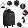 imageMATEIN Roller Backpack 18 inch Large Travel Laptop Bag with 4 Wheels for Adults Heavy Duty Wheeled Suitcase Luggage Pack for Work Business Rolling Spinner Computer Rucksack for Men Women BlackBlack