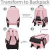 imageMATEIN Roller Backpack 18 inch Large Travel Laptop Bag with 4 Wheels for Adults Heavy Duty Wheeled Suitcase Luggage Pack for Work Business Rolling Spinner Computer Rucksack for Men Women BlackPink