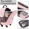 imageMATEIN Roller Backpack 18 inch Large Travel Laptop Bag with 4 Wheels for Adults Heavy Duty Wheeled Suitcase Luggage Pack for Work Business Rolling Spinner Computer Rucksack for Men Women BlackPink