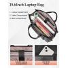 imageMATEIN Laptop Tote Bag with Insulated Lunch Compartment 156 Inch PU Leather Briefcase with Leakproof Lunch Box Pocket for Women Convertible Lightweight Computer Work Bag Handbag for Office BlackBlack
