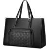 imageMATEIN Laptop Tote Bag with Insulated Lunch Compartment 156 Inch PU Leather Briefcase with Leakproof Lunch Box Pocket for Women Convertible Lightweight Computer Work Bag Handbag for Office BlackBlack