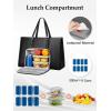 imageMATEIN Laptop Tote Bag with Insulated Lunch Compartment 156 Inch PU Leather Briefcase with Leakproof Lunch Box Pocket for Women Convertible Lightweight Computer Work Bag Handbag for Office BlackBlack