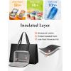 imageMATEIN Laptop Tote Bag with Insulated Lunch Compartment 156 Inch PU Leather Briefcase with Leakproof Lunch Box Pocket for Women Convertible Lightweight Computer Work Bag Handbag for Office BlackBlack