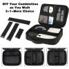imageMATEIN Electronics Organizer Waterproof Travel Electronic Accessories Case Portable Double Layer Cable Storage Bag for Cord Charger Power Bank Flash Drive Phone Tablet SD Card Tablet Black