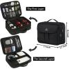 imageMATEIN Electronics Organizer Waterproof Travel Electronic Accessories Case Portable Double Layer Cable Storage Bag for Cord Charger Power Bank Flash Drive Phone Tablet SD Card Tablet Black