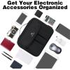 imageMATEIN Electronics Organizer Waterproof Travel Electronic Accessories Case Portable Double Layer Cable Storage Bag for Cord Charger Power Bank Flash Drive Phone Tablet SD Card Tablet Black
