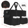 imageMATEIN Food Delivery Bag XXL  23x14x15 inches Water Resistant Large Insulated Hot ampamp Cooler Catering Bags with Cup Holders for Food Deliveries Pizza Warmer Carrying Case BlackBlack
