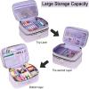 imageMATEIN Sewing Supplies Organizer DoubleLayer Sewing Box Organizer Accessories Storage Bag Large Basket Needle Case Water Resistant Travel Women Sewing Gifts for Thread Pins Kit Knitting Purple