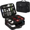 imageMATEIN Electronics Organizer Waterproof Travel Electronic Accessories Case Portable Double Layer Cable Storage Bag for Cord Charger Power Bank Flash Drive Phone Tablet SD Card Tablet Black