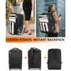 imageMATEIN Rolling Luggage for Women with Large Wheels Anti Theft Fashion Wheeled Travel Fits 17quot Roller Suitcase with Shoulder Strap for Trolley Bag with USB Port Black White