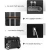 imageMATEIN Rolling Luggage for Women with Large Wheels Anti Theft Fashion Wheeled Travel Fits 17quot Roller Suitcase with Shoulder Strap for Trolley Bag with USB Port Black White