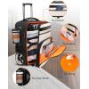 imageMATEIN Rolling Luggage for Women with Large Wheels Anti Theft Fashion Wheeled Travel Fits 17quot Roller Suitcase with Shoulder Strap for Trolley Bag with USB Port Black White
