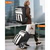 imageMATEIN Rolling Luggage for Women with Large Wheels Anti Theft Fashion Wheeled Travel Fits 17quot Roller Suitcase with Shoulder Strap for Trolley Bag with USB Port Black White