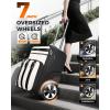 imageMATEIN Rolling Luggage for Women with Large Wheels Anti Theft Fashion Wheeled Travel Fits 17quot Roller Suitcase with Shoulder Strap for Trolley Bag with USB Port Black White