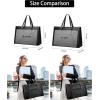 imageMATEIN Work Tote with Lunch Compartment PU Leather 156 Inch Laptop Lunch Bags Lightweight Lunch Purse Women with Laptop Compartment for Travel Picnic Ladies Gift Light PurpleBlack