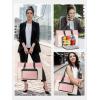 imageMATEIN Work Tote with Lunch Compartment PU Leather 156 Inch Laptop Lunch Bags Lightweight Lunch Purse Women with Laptop Compartment for Travel Picnic Ladies Gift Light PurplePink