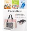 imageMATEIN Work Tote with Lunch Compartment PU Leather 156 Inch Laptop Lunch Bags Lightweight Lunch Purse Women with Laptop Compartment for Travel Picnic Ladies Gift Light PurplePink