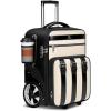 imageMATEIN Rolling Luggage for Women with Large Wheels Anti Theft Fashion Wheeled Travel Fits 17quot Roller Suitcase with Shoulder Strap for Trolley Bag with USB Port Black White