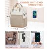 imageMATEIN Anti Theft Laptop Backpack Women 156 Inch College Travel Backpack with Theftproof Zippers ampamp RFID Pocket Water Resistant Work Commuter Bag with USB Port for Teacher Nurse BeigeKhaki