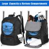 imageMATEIN Baseball Backpack Softball Bat Bag with Shoes Compartment for Youth Boys and Adult Lightweight Baseball Bag with Fence Hook Hold TBall Bat Batting Mitten Helmet Caps Teeball GearBlack