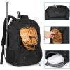 imageMATEIN Baseball Backpack Softball Bat Bag with Shoes Compartment for Youth Boys and Adult Lightweight Baseball Bag with Fence Hook Hold TBall Bat Batting Mitten Helmet Caps Teeball GearBlack