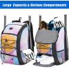 imageMATEIN Baseball Backpack Softball Bat Bag with Shoes Compartment for Youth Boys and Adult Lightweight Baseball Bag with Fence Hook Hold TBall Bat Batting Mitten Helmet Caps Teeball GearTie Dye