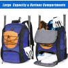 imageMATEIN Baseball Backpack Softball Bat Bag with Shoes Compartment for Youth Boys and Adult Lightweight Baseball Bag with Fence Hook Hold TBall Bat Batting Mitten Helmet Caps Teeball GearBlue