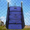 imageMATEIN Baseball Backpack Softball Bat Bag with Shoes Compartment for Youth Boys and Adult Lightweight Baseball Bag with Fence Hook Hold TBall Bat Batting Mitten Helmet Caps Teeball GearBlue