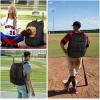 imageMATEIN Baseball Backpack Softball Bat Bag with Shoes Compartment for Youth Boys and Adult Lightweight Baseball Bag with Fence Hook Hold TBall Bat Batting Mitten Helmet Caps Teeball GearBlack