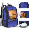 imageMATEIN Baseball Backpack Softball Bat Bag with Shoes Compartment for Youth Boys and Adult Lightweight Baseball Bag with Fence Hook Hold TBall Bat Batting Mitten Helmet Caps Teeball GearBlue