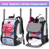 imageMATEIN Baseball Backpack Softball Bat Bag with Shoes Compartment for Youth Boys and Adult Lightweight Baseball Bag with Fence Hook Hold TBall Bat Batting Mitten Helmet Caps Teeball GearMulticolor