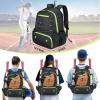 imageMATEIN Baseball Bat Bag for 4 Bats with Ball Pocket Lightweight Youth Baseball Backpack with Shoe Compartment Large Capacity Softball Equipment Bag with Fence Hook for TBall Gear Helmet GloveBlack